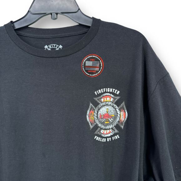 Howitzer Firefighter Always Ready T Shirt Mens Size XXL 2XL Black Back Print - Picture 3 of 8